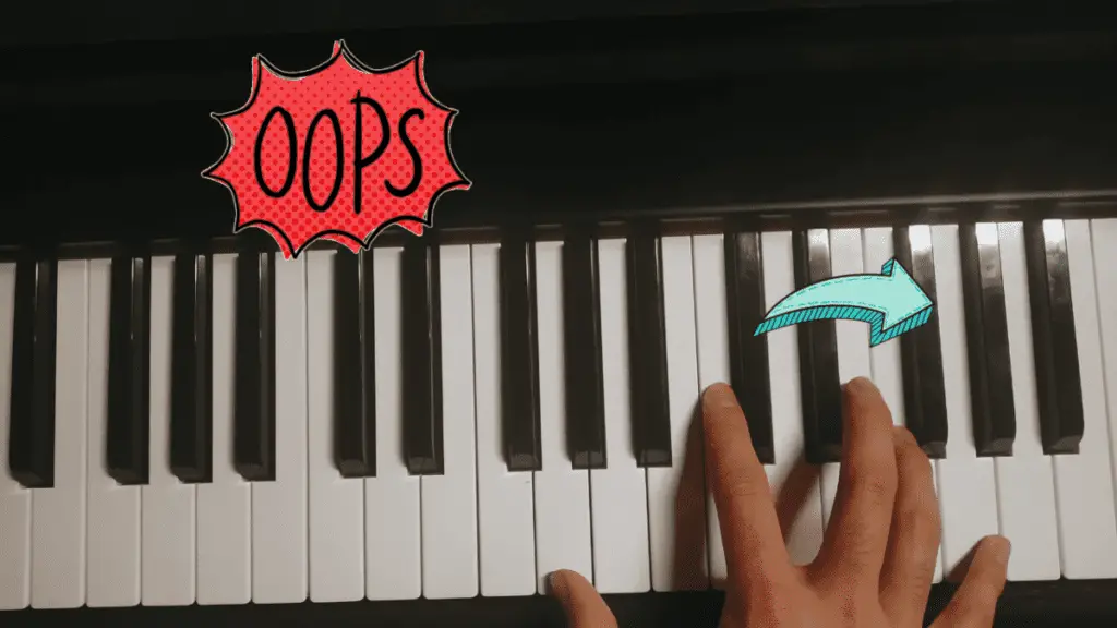 fingers slipping off piano keys